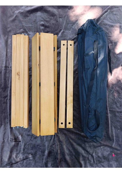 Kamp ve Piknik Masası | 70X70X70 cm | Çantalı – Katlanabilir – Suya Dayanıklı – Meşe Renk