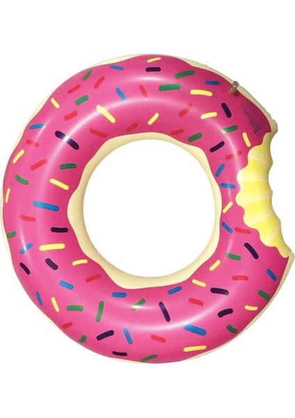 Pembe 75 cm Renkli Şişme Donut Simit Eğlenceli Dış Mekan Oyuncak
