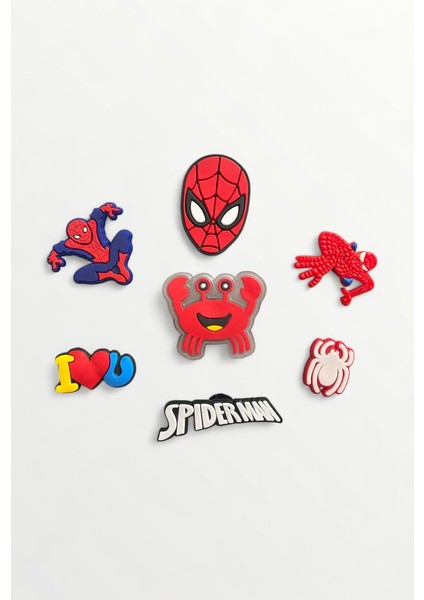 Jibbitz Terlik Süsü 7' Li Set Örümcek Adam ,spiderman Temalı