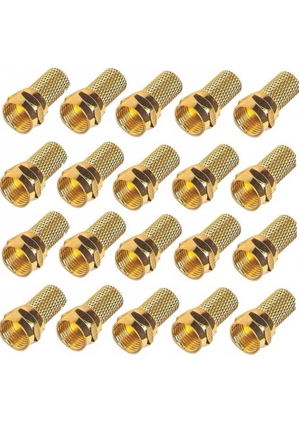(20 Adet) Gold F Konnektör Standart 18MM