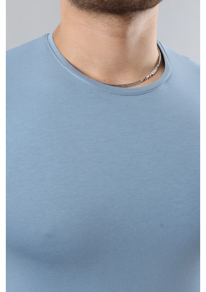 Erkek %100 Pamuk Slim Fit Dar Kesim Bisiklet Yaka Basic Tişört fiyatları