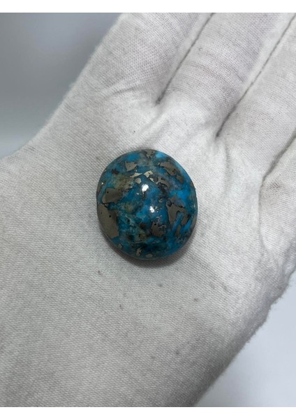 Okyanus Temalı Doğal Kabaşon Firuze Taşı 78,8 Karat - Turkuaz Taşı 15,77 Gram