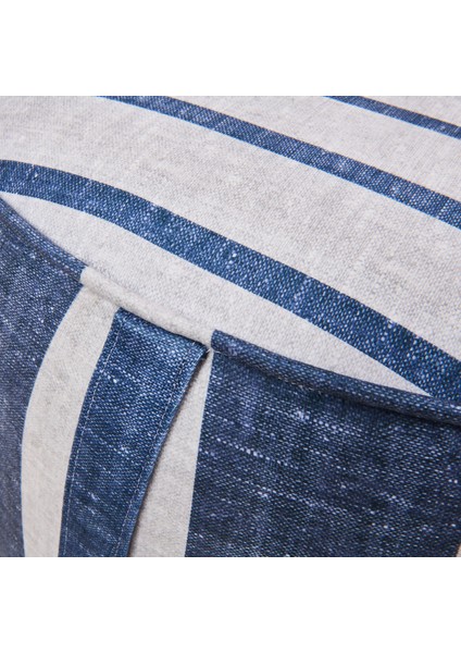 Nautical Puf - Mavi / Krem - 36X56X56 cm fırsatları