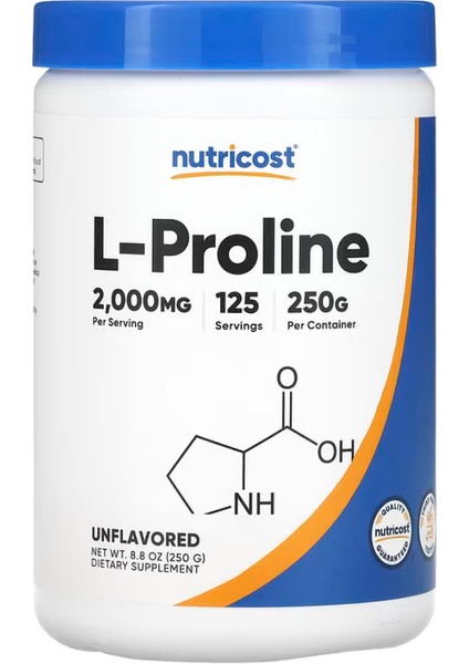 L-Proline, Unflavored, 8.8 Oz (250 G)