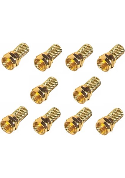 10 Adet Gold F Konnektör Standart 18 mm