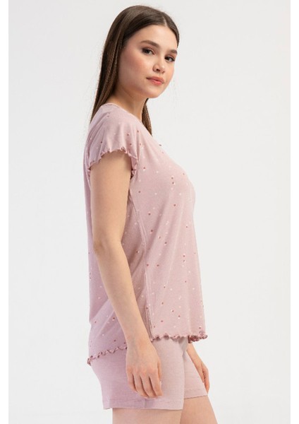 Kadın Vıscon Büyük Beden Kısa Kol Şortlu Pijama Takım , 409309 fiyatları