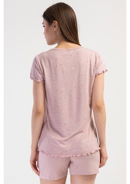 Kadın Vıscon Büyük Beden Kısa Kol Şortlu Pijama Takım , 409309 fırsatları