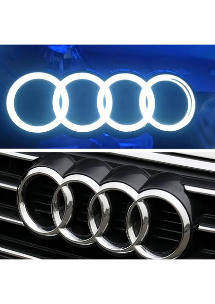 _audı Ön Logo LED Işığı A1-A3-A4-A6-Q2 (275MMX95MM) Gümüş Renk Beyaz Işık