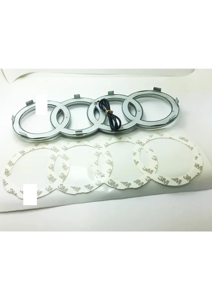_audı Ön Logo LED Işığı A1-A3-A4-A6-Q2 (275MMX95MM) Gümüş Renk Beyaz Işık