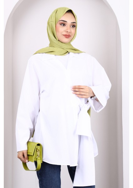 Beyaz Yan Bağlamalı Kimono modelleri