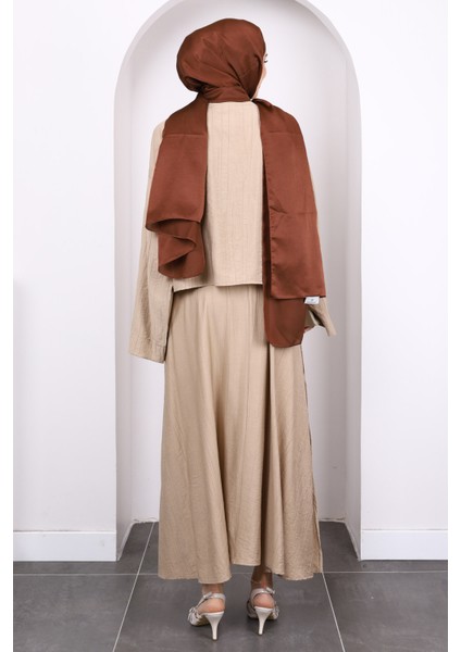 Vizon Önü Bağlamalı Kimono Etekli Takım