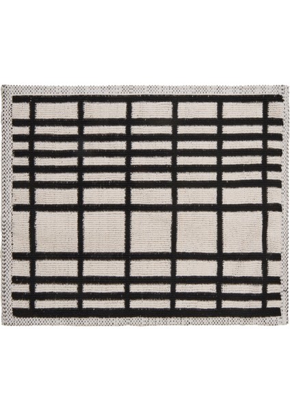 Soft Roger 2'li Banyo Paspası - Ekru / Siyah - 60X100 cm + 50X60 cm fiyatları