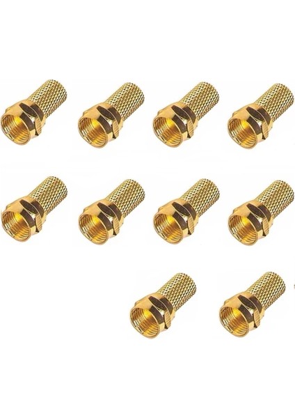 10 Adet Gold F Konnektör Standart 18 mm