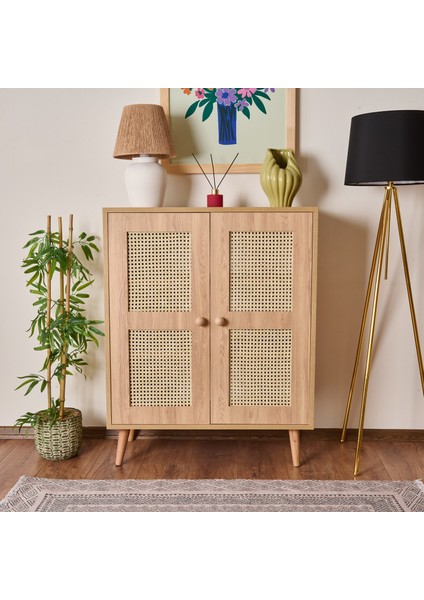 2 Kapaklı Hazeran Çok Amaçlı Dolap - Safir Meşe - 80 cm fiyatları