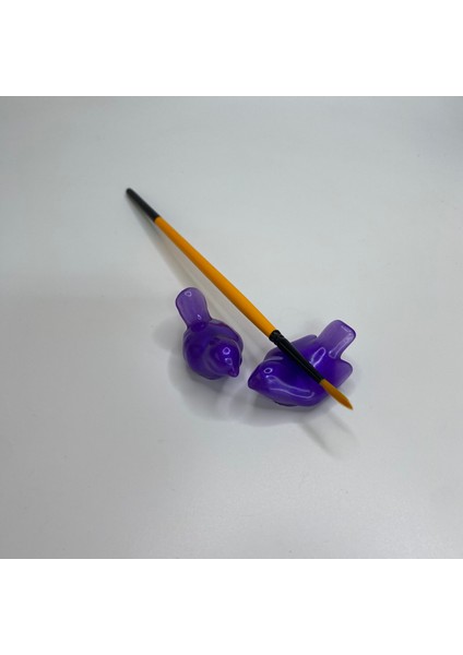 2 Adet Kuş Şeklinde Fırça/kalem Tutucu/mini Biblo-Mor fiyatları