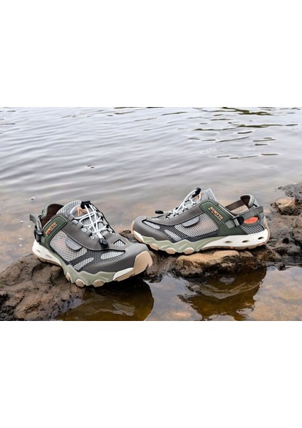 HTT1605 Erkek Tekking Outdoor Aqua Vizon Haki Sandalet Ayakkabı