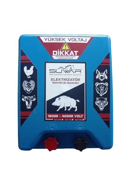 Elektrikli Çit Makinası Domuz Inek Koyun Keçi ve Yabani Hayvan Kovucu (3-4 Dönüm Solar Set)