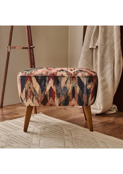 Retro Puf - Renkli - 45X41X60 cm
