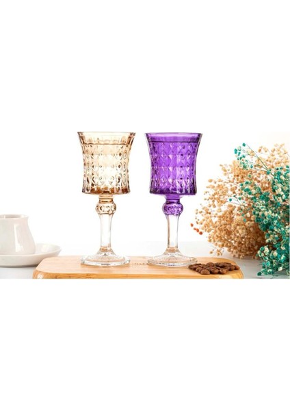 El Işi 6lı Rengarenk Su-Kahve Yanı Bardağı -6 Renkli Kristal Ayaklı Su Bardağı -Kahve Yanı Su Bardak fırsatları