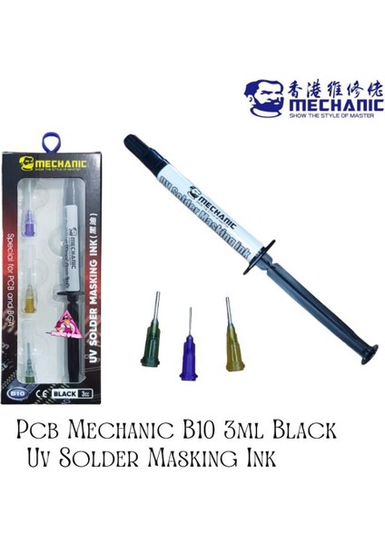 B10 Uv Lehim Maskesi Uv Solder Masking Ink 3cc Siyah