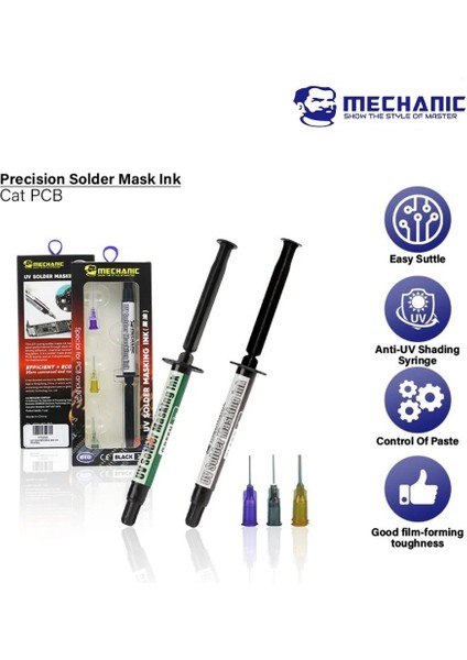 B10 Uv Lehim Maskesi Uv Solder Masking Ink 3cc Siyah
