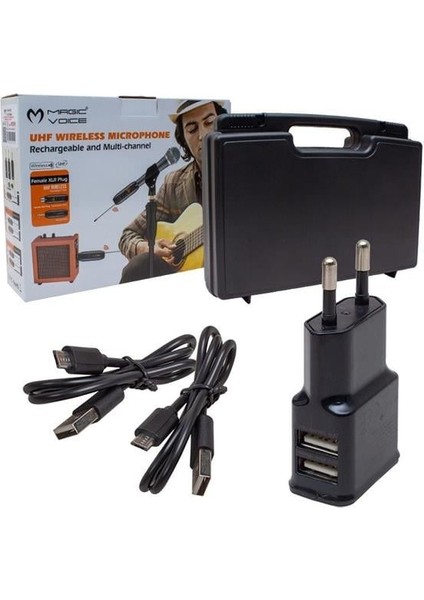 MV-19590 Uhf Kablosuz Amfi ve Enstrüman Aksesuarı Üçlü Set