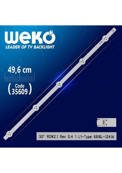 50'' Row2.1 Rev 0.4 1 L1-Type 6916L-1241A - 49.6 cm 5 Ledli - WK-509 LED Tv Bar
