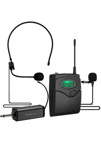 MV-1303Y Uhf 1 Yaka + 1 Headset Kablosuz Profesyonel Telsiz Mikrofon