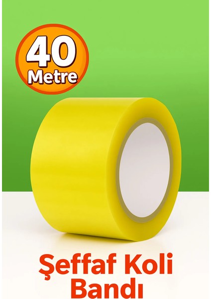 Koli Bandı 45 mm x 40 mt Şeffaf Güçlü Yapışkanlı Kopmayan Bant