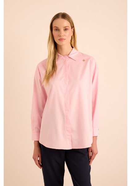 Sırtı Volan Detaylı Cotton Gömlek