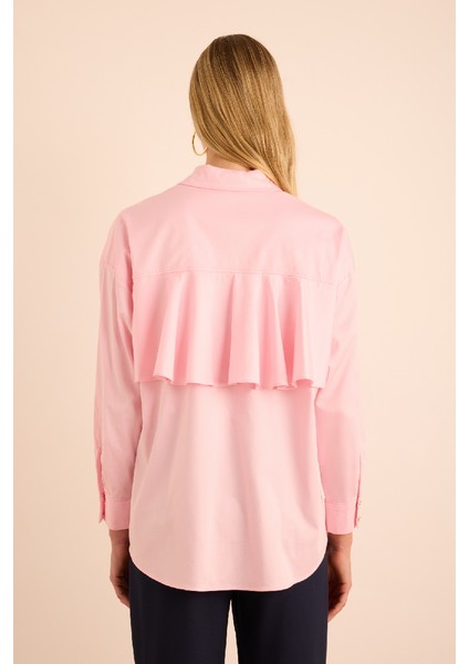 Sırtı Volan Detaylı Cotton Gömlek