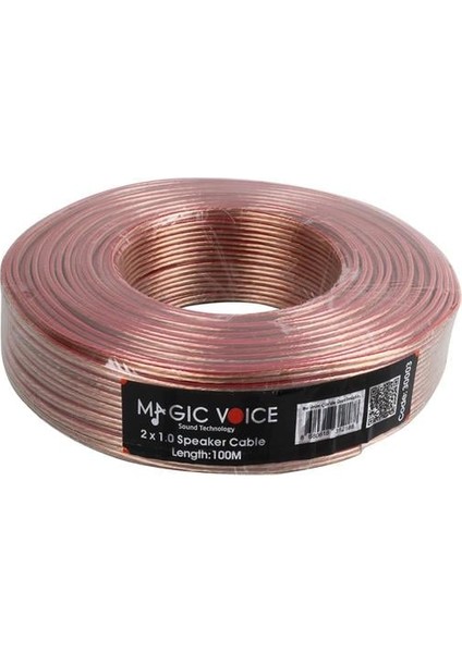 2x1,0 mm Şeffaf 100 Metre Hoparlör Ses Sistemi Kablosu Mert Kablo
