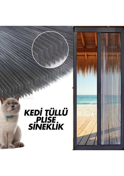 Kedi Tülü Plise Sineklik Tek Ölçü (96x206)
