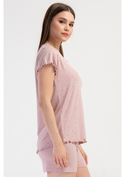 Kadın Vıscon V Yaka Kısa Kol Şortlu Pijama Takım , 409308 fiyatları