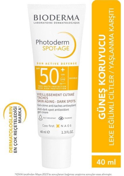 Spot Age SPF50+ Staın, Antı-Wrınkle Skın Protectıve Sunscreen 40 M