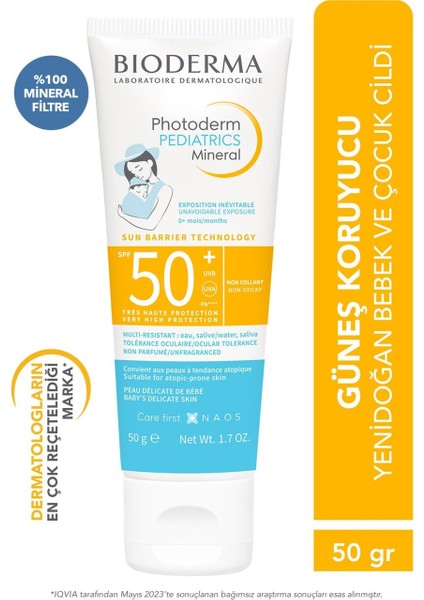 Mıneral SPF50+ Newborn Baby Chıld Skın Protectıve Sunscreen 50 gr GKHAIR379