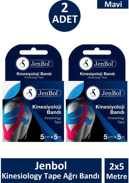 Jenbol Tape 5 cm x 5 M - Mavi 2 Adet