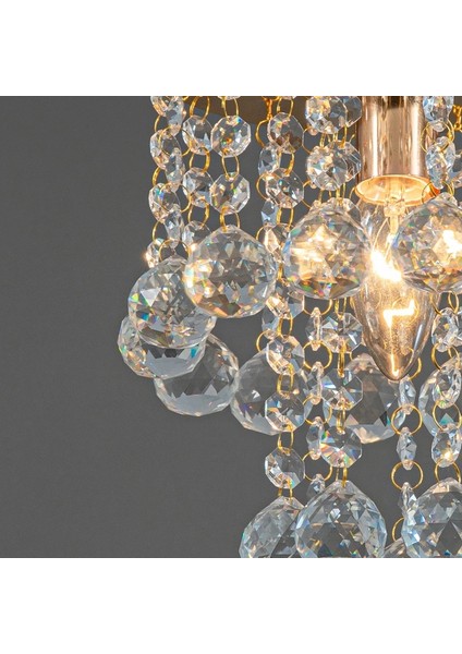 Akasya Gold Renk Kristal Taşlı Hol ve Salon Avizesi modelleri