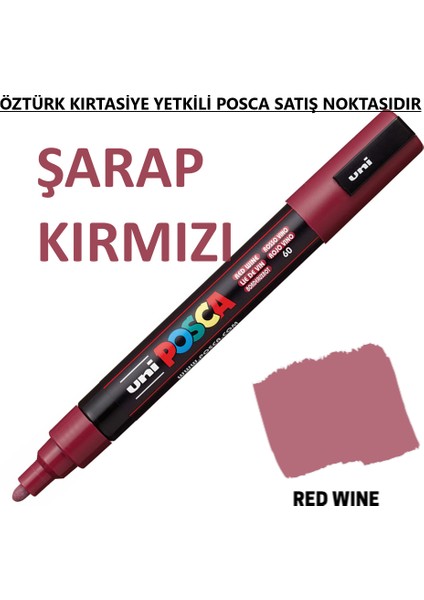 Posca Şarap Kırmızısı Marker Pc-3m (0.9-1.3mm) Poska PC3M Pc - 3m
