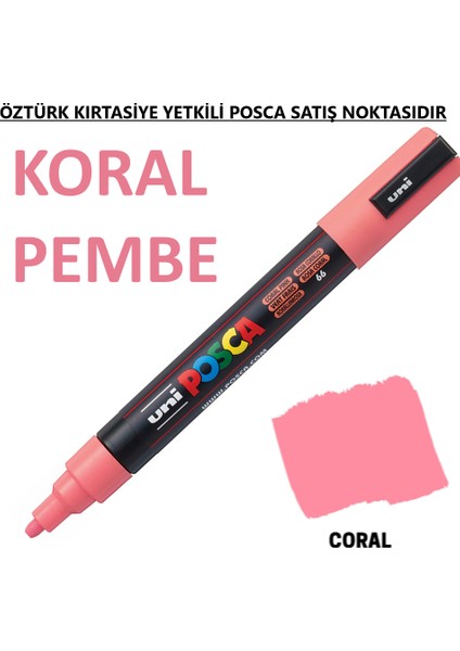 Posca Mercan Pembe Marker Pc-3m (0.9-1.3mm) Poska PC3M Pc - 3m