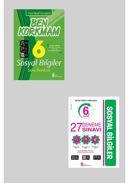 Ata 6.sınıf Ben Korkmam Sosyal Bilgiler + 27 Deneme Sınavı