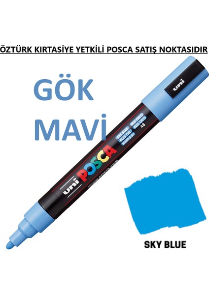 Posca Gök Mavi Marker Pc-5m (1.8-2.5mm) Poska PC5M Pc - 5m