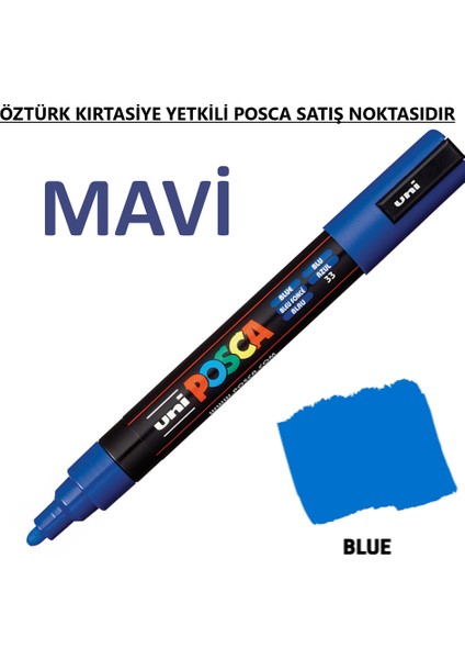 Posca Mavi Marker Pc-5m (1.8-2.5mm) Poska PC5M Pc - 5m