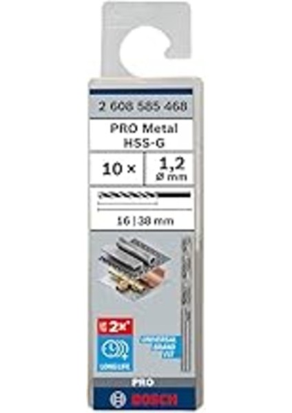 10X Pro Metal Hss-G Spiral Matkap Ucu, Demir Dışı Metaller ve Çelik Için