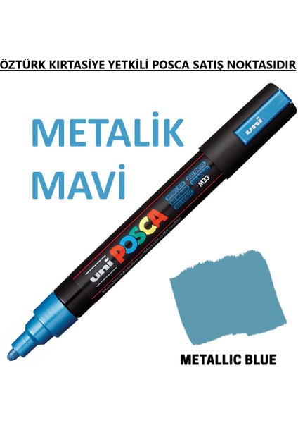 Posca Metalik Mavi Marker Pc-5m (1.8-2.5mm) Poska PC5M Pc - 5m