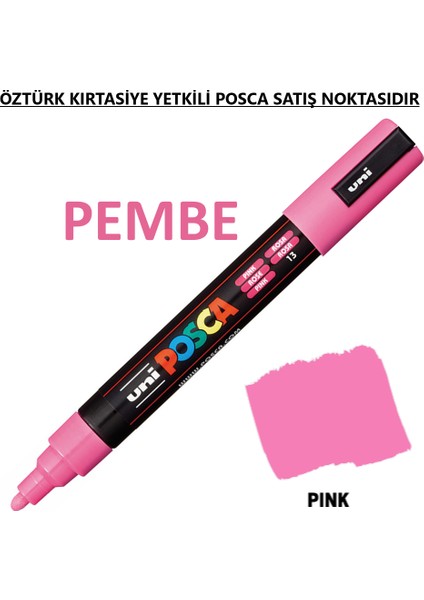Posca Pembe Marker Pc-5m (1.8-2.5mm) Poska PC5M Pc - 5m