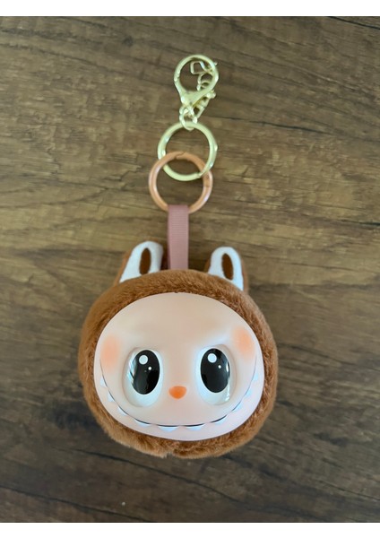 Kahverengi Sevimli Canavar Labubu Charm Anahtarlık Çanta Süsü Peluş Pelüş Oyuncak Yumuşak fiyatları