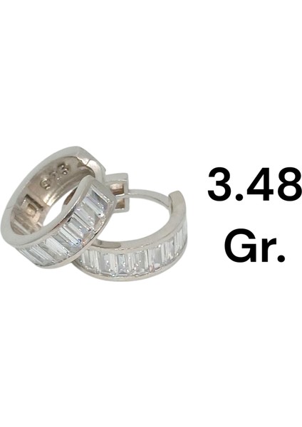 925 Ayar Gümüş Baget Taşlı Halka Küpe – Işıltılı ve Şık Tasarım modelleri