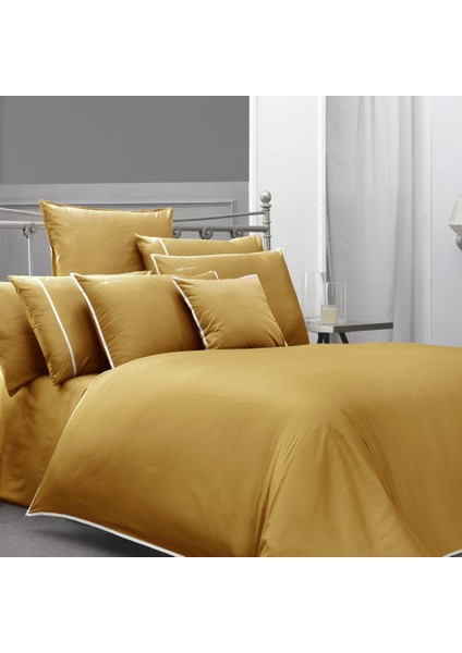 Sartoria Sarı King Size Pamuk Saten 500 Tc Nevresim Takımı