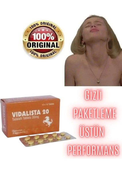 Vidalista 10'lu Tablet 20 Mg Sertpıestirici Gecjktirici Performeæns Arttırıcı